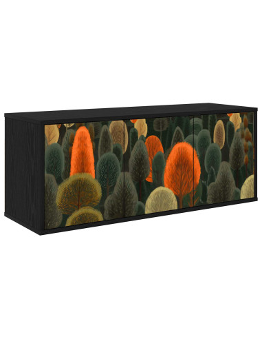 Mobile TV da Parete ZAANDAM 102 x 33 x 40 cm Rovere Nero