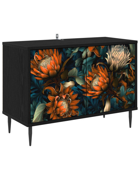 Mobile TV LOCHEM 69 x 33 x 50,5 cm Rovere Nero