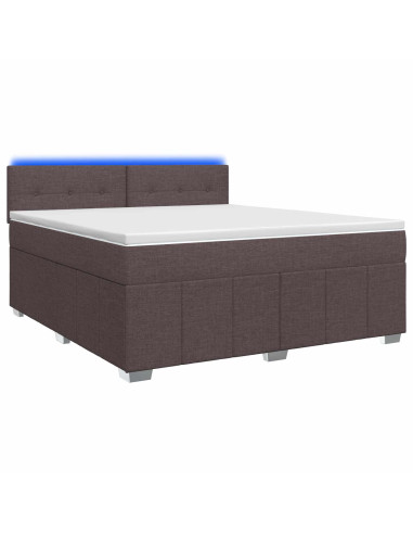 Letto box spring con materasso Marrone Scuro 160 x 200 cm
