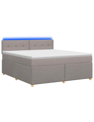 Letto box spring con materasso Tortora 180 x 200 cm Tessuto