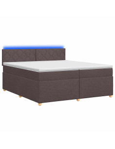 Letto box spring con materasso Marrone Scuro 200 x 200 cm