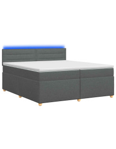Letto box spring con materasso Grigio Scuro 200 x 200 cm