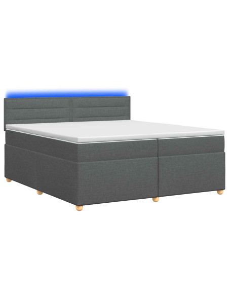 Letto box spring con materasso Grigio Scuro 200 x 200 cm