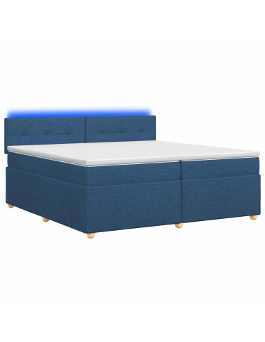 Letto box spring con materasso Blu 200 x 200 cm Tessuto