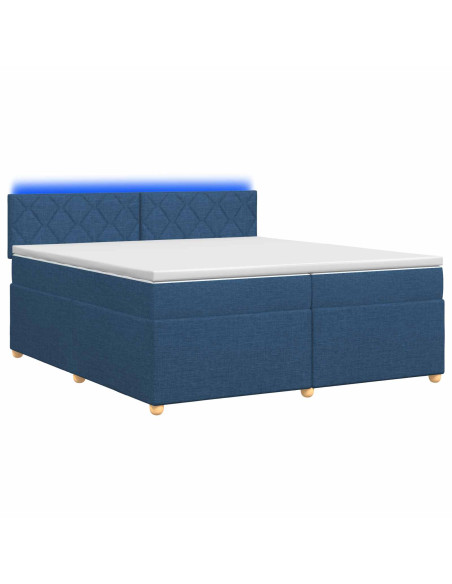 Letto box spring con materasso Blu 200 x 200 cm Tessuto