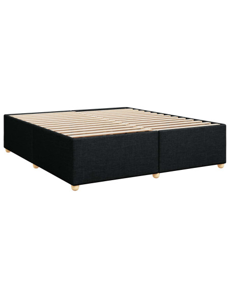 Letto box spring con materasso Nero 180 x 200 cm Tessuto