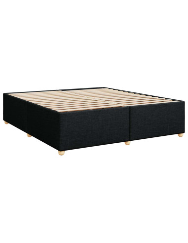 Letto box spring con materasso Nero 180 x 200 cm Tessuto