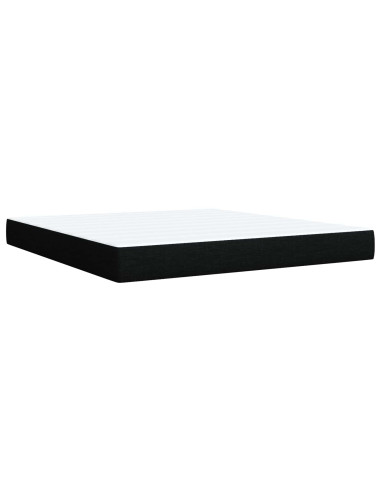Letto box spring con materasso Nero 180 x 200 cm Tessuto