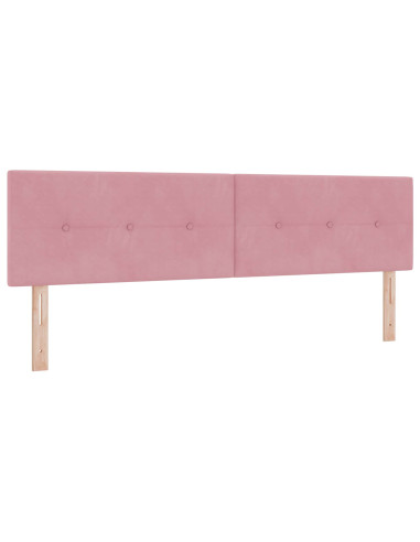 Letto Ottomano con Materasso e LED Rosa 180 x 200 cm Velluto
