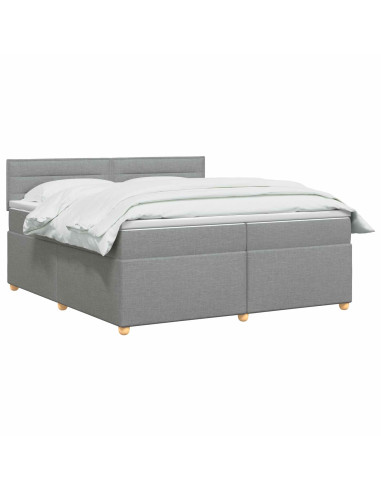 Letto box spring con materasso Grigio Chiaro 200 x 200 cm