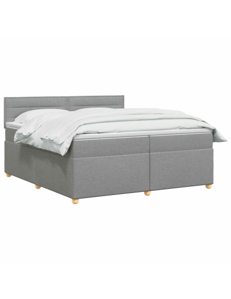 Letto box spring con materasso Grigio Chiaro 200 x 200 cm