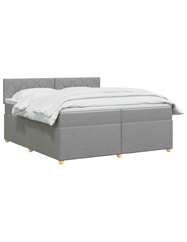 Letto box spring con materasso Grigio Chiaro 200 x 200 cm