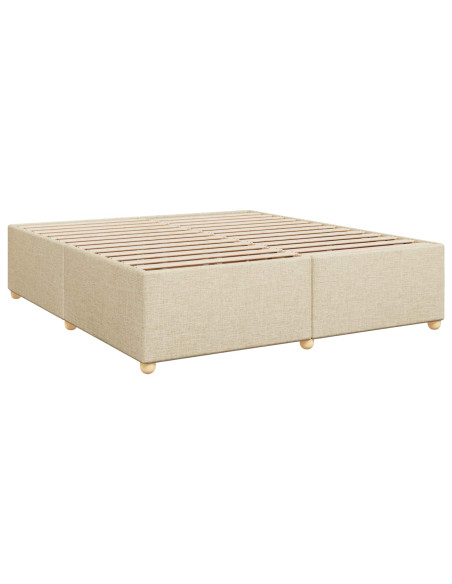Letto box spring con materasso Crema 180 x 200 cm Tessuto
