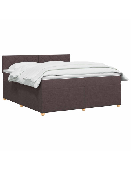 Letto box spring con materasso Marrone Scuro 200 x 200 cm