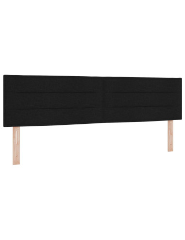 Letto Ottomano con Materasso e LED Nero 180 x 200 cm Tessuto