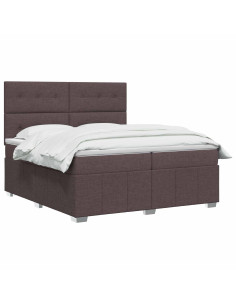 Letto box spring con materasso Marrone Scuro 160 x 200 cm 2