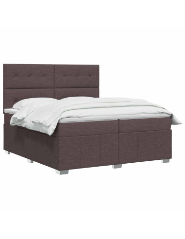 Letto box spring con materasso Marrone Scuro 160 x 200 cm