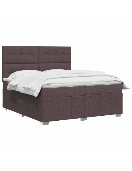 Letto box spring con materasso Marrone Scuro 160 x 200 cm