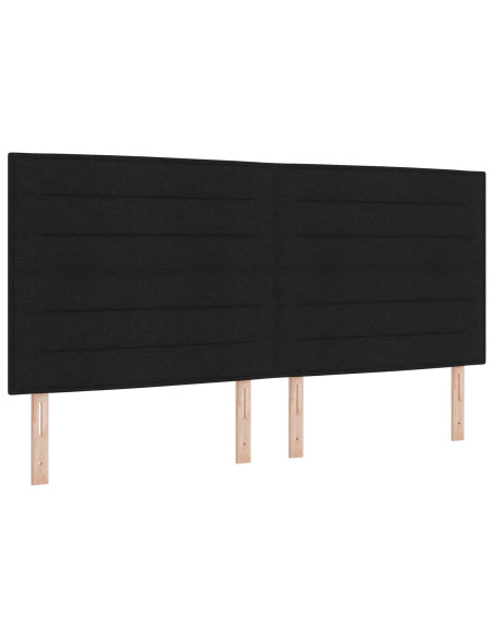 Letto Ottomano con Materasso e LED Nero 200 x 200 cm Tessuto