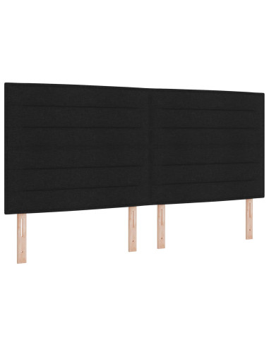 Letto Ottomano con Materasso e LED Nero 200 x 200 cm Tessuto