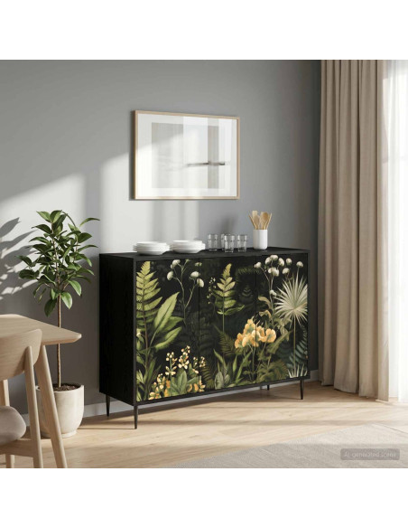 Credenza RHENEN Rovere Nero 102 x 33 x 76 cm