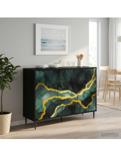 Credenza WIJHE Rovere Nero 102 x 33 x 76 cm
