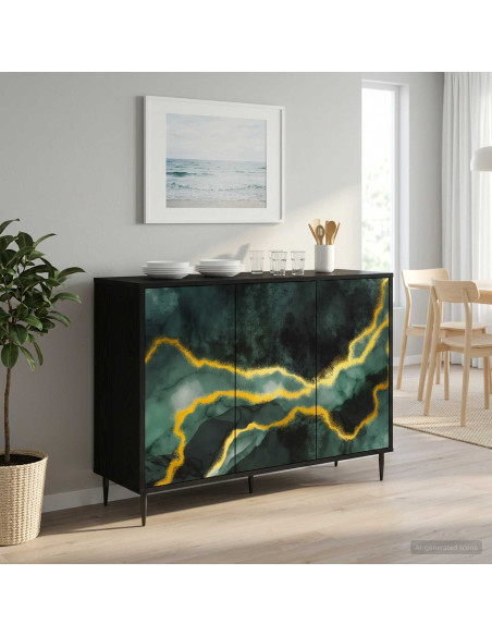 Credenza WIJHE Rovere Nero 102 x 33 x 76 cm