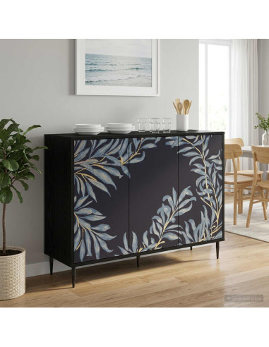 Credenza DOKKUM Rovere Nero 102 x 33 x 76 cm