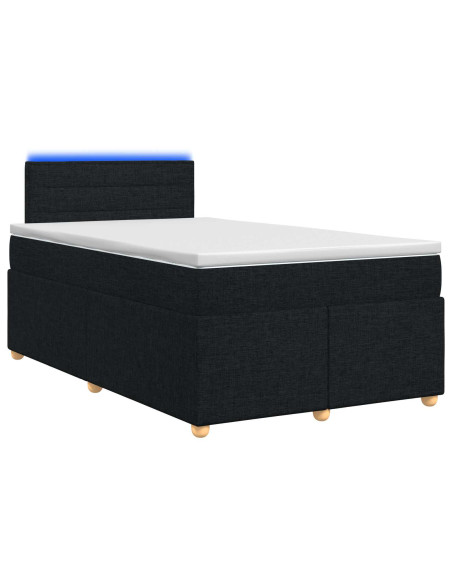Letto box spring con materasso Nero 120 x 200 cm Tessuto