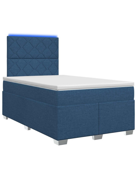 Letto box spring con materasso Blu 120 x 190 cm Tessuto