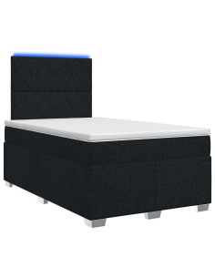 Letto box spring con materasso Nero 120 x 190 cm Tessuto