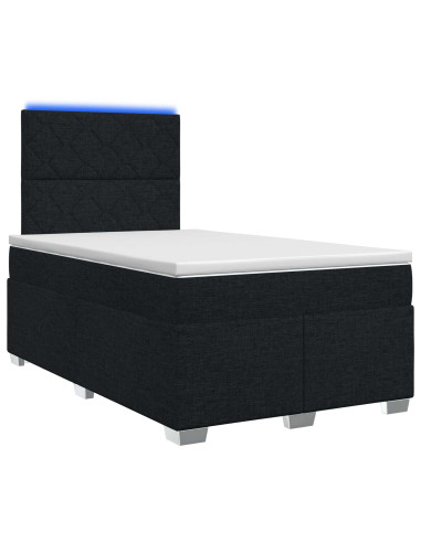 Letto box spring con materasso Nero 120 x 190 cm Tessuto