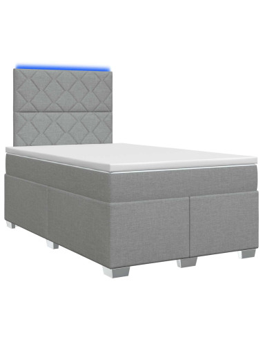 Letto box spring con materasso Grigio Chiaro 120 x 190 cm