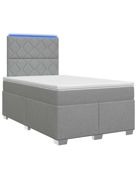Letto box spring con materasso Grigio Chiaro 120 x 190 cm