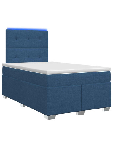Letto box spring con materasso Blu 120 x 190 cm Tessuto