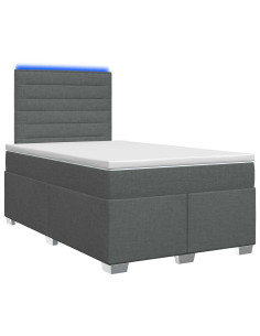 Letto box spring con materasso Grigio Scuro 120 x 190 cm