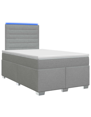 Letto box spring con materasso Grigio Chiaro 120 x 190 cm