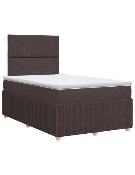 Letto box spring con materasso Marrone Scuro 120 x 200 cm