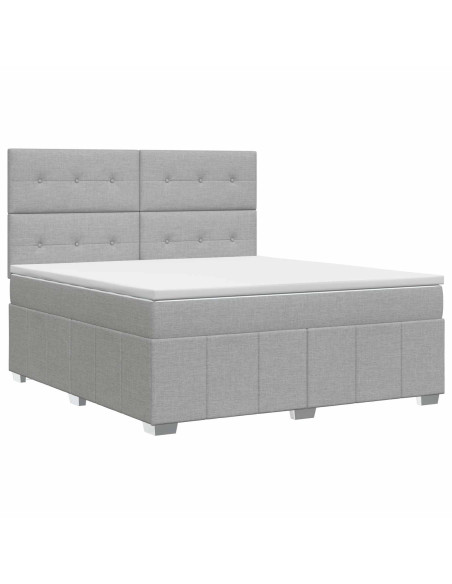 Letto box spring con materasso Grigio Chiaro 140 x 190 cm