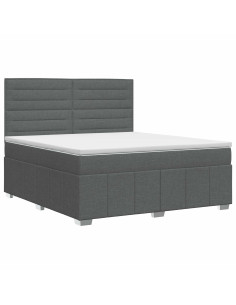Letto box spring con materasso Grigio Scuro 140 x 190 cm