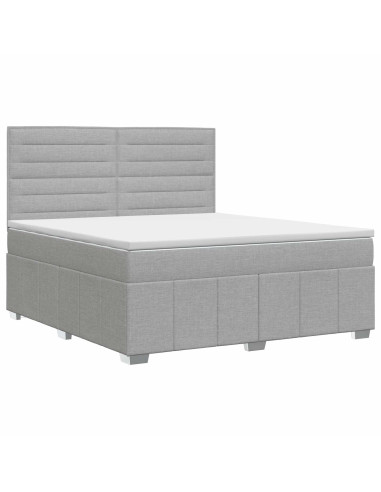 Letto box spring con materasso Grigio Chiaro 140 x 190 cm