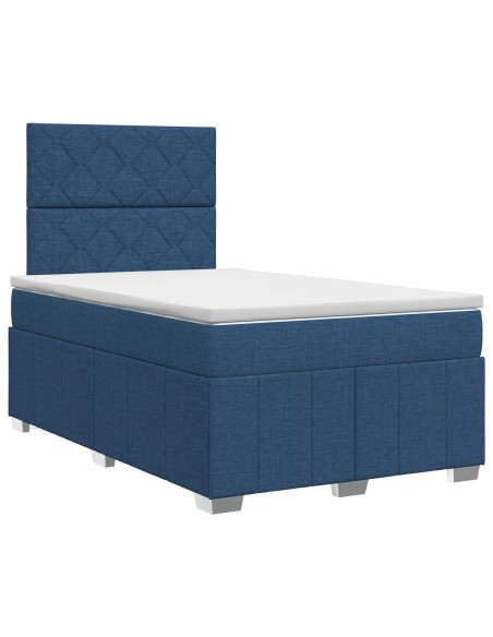 Letto box spring con materasso Blu 120 x 200 cm Tessuto