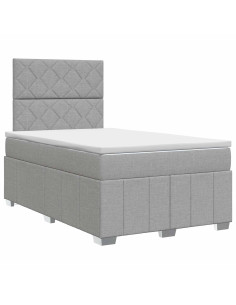 Letto box spring con materasso Grigio Chiaro 120 x 200 cm