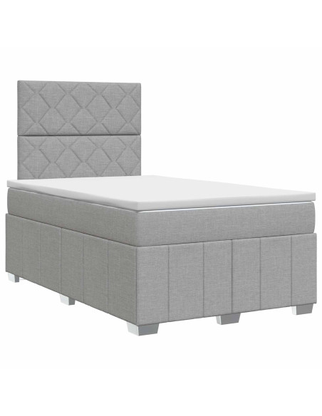Letto box spring con materasso Grigio Chiaro 120 x 200 cm