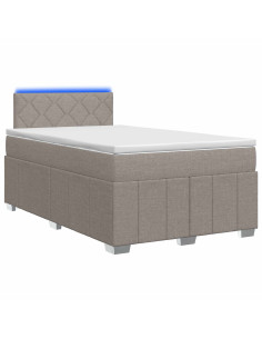 Letto box spring con materasso Tortora 120 x 200 cm Tessuto