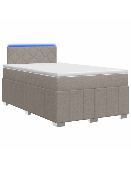 Letto box spring con materasso Tortora 120 x 200 cm Tessuto
