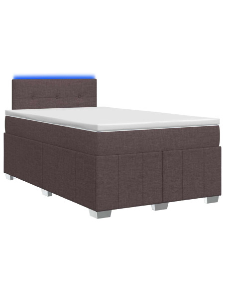 Letto box spring con materasso Marrone Scuro 120 x 200 cm