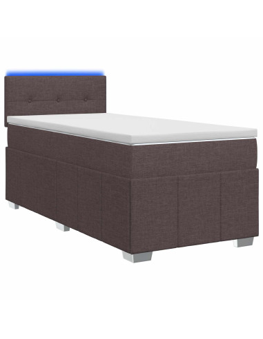 Letto box spring con materasso Marrone Scuro 100 x 200 cm