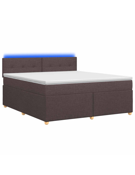 Letto box spring con materasso Marrone Scuro 160 x 200 cm