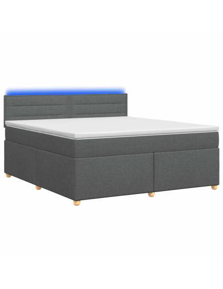 Letto box spring con materasso Grigio Scuro 160 x 200 cm